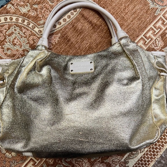 Kate Spade Gold Metallic Tote Purse - Picture 2 of 11